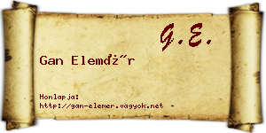 Gan Elemér névjegykártya
